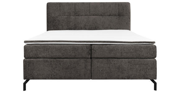 BOXSPRINGBETT 160/200 cm  in Dunkelbraun  - Dunkelbraun/Schwarz, Design, Textil/Metall (160/200cm) - Esposa