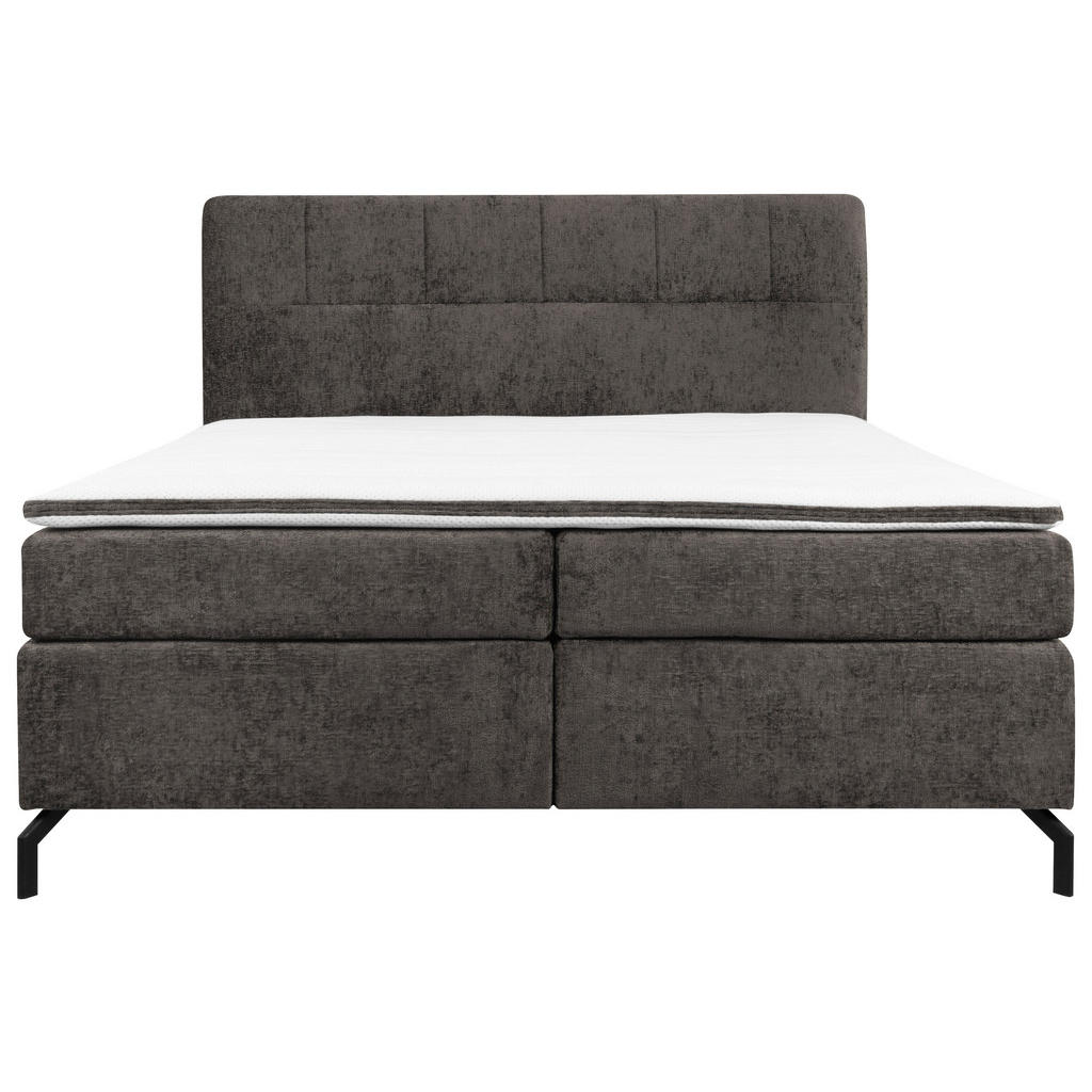 Thumbnail - Esposa Boxspringbett, Dunkelbraun, Textil, H3 + H4, Höhe ca. 17 cm, 160x200 cm, Stoffauswahl, Topper durchgehend, Matrat...