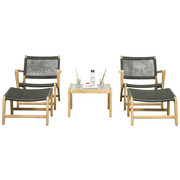 LOUNGEGARNITUR 5-teilig - Anthrazit/Akaziefarben, Design, Holz/Textil - Ambia Garden