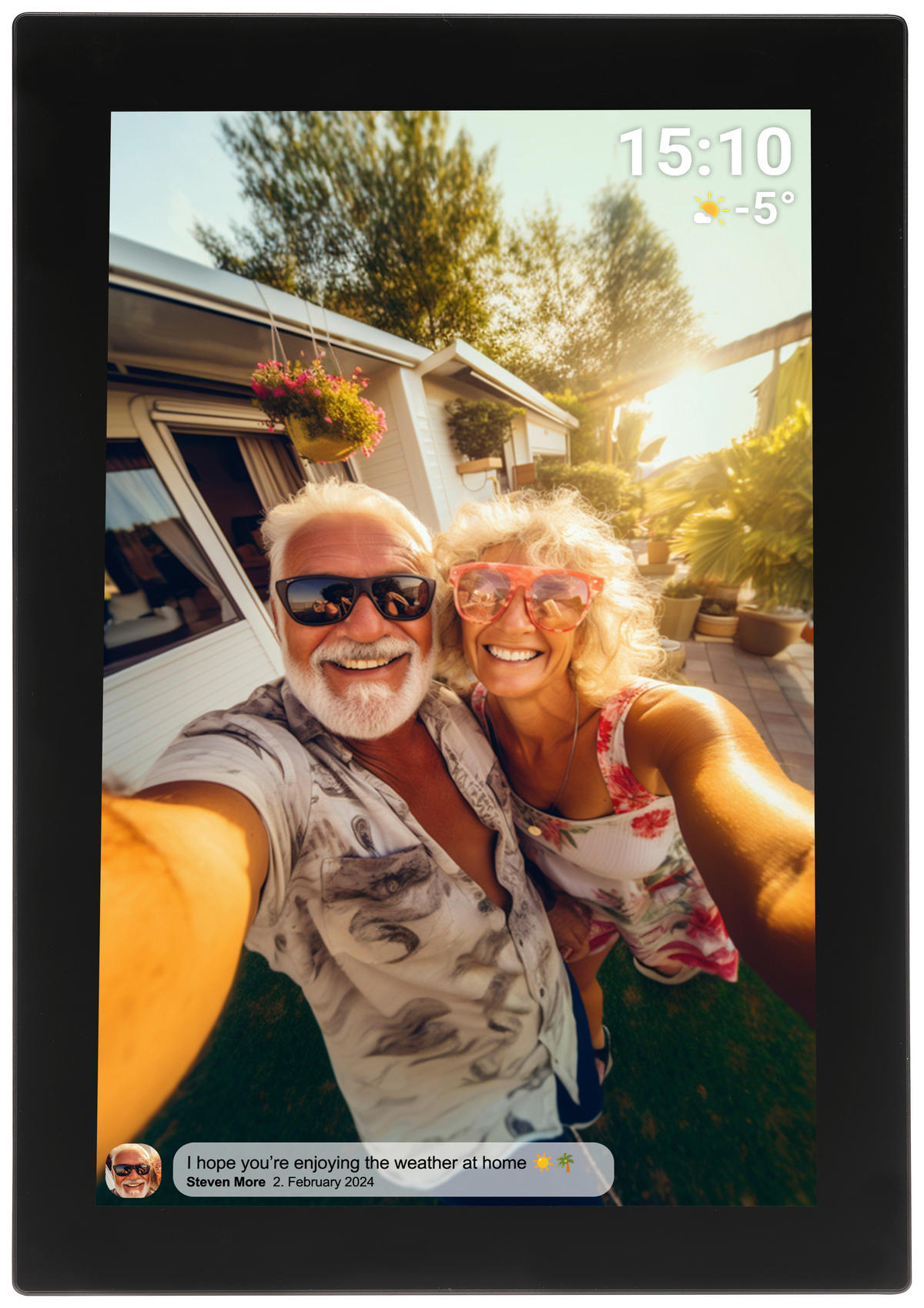 DIGITALER BILDERRAHMEN - Schwarz, Design, Kunststoff (25,6/17,5/1,7cm) - DENVER