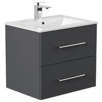 UMIVAL. ENOTA Z UMIVALNIKOM  - bela/barve grafita, Basics, kovina/leseni material (61,5cm) - MID.YOU