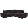 ECKSOFA Dunkelbraun Velours  - Chromfarben/Dunkelbraun, KONVENTIONELL, Kunststoff/Textil (247/247cm) - Carryhome