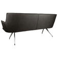 SITZBANK 203,5/88,5/62,5 cm Mikrofaser Edelstahlfarben, Dunkelgrau  - Edelstahlfarben/Dunkelgrau, Design, Textil/Metall (203,5/88,5/62,5cm) - Novel