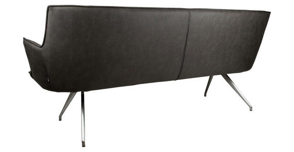 SITZBANK 203,5/88,5/62,5 cm Mikrofaser Edelstahlfarben, Dunkelgrau  - Edelstahlfarben/Dunkelgrau, Design, Textil/Metall (203,5/88,5/62,5cm) - Novel