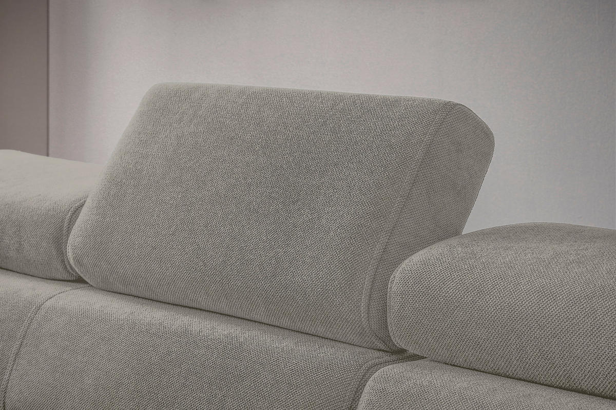 WOHNLANDSCHAFT inkl. Funktion Dunkelgrau Flachgewebe  - Dunkelgrau/Schwarz, MODERN, Textil/Metall (180/333/206cm) - Stylife