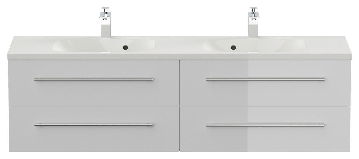 WASCHTISCHKOMBI 160 cm  - Weiß Hochglanz/Weiß, Basics, Holzwerkstoff/Stein (160cm) - MID.YOU