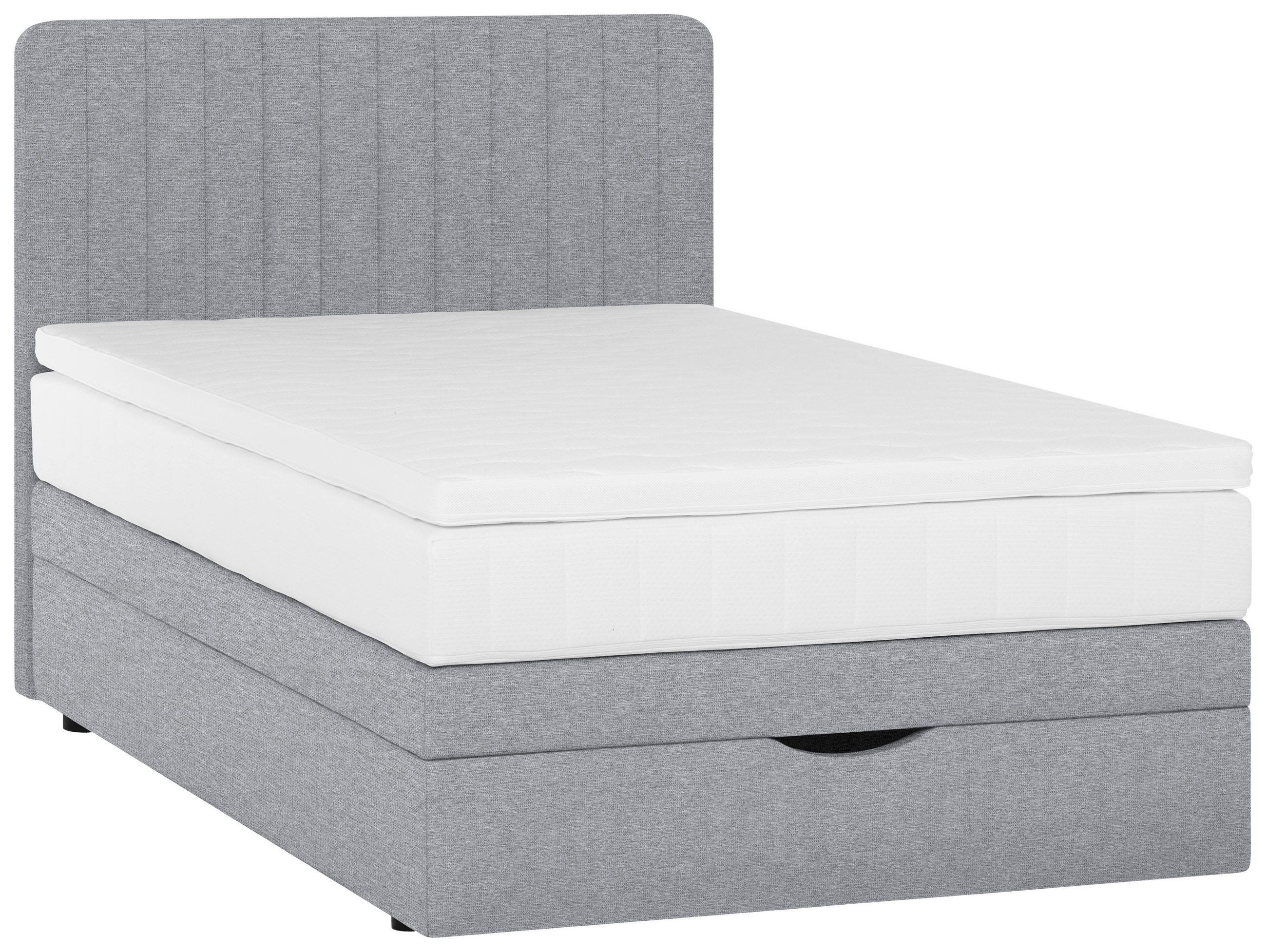 BOXSPRINGBETT 120/200 cm  in Grau  - Schwarz/Grau, KONVENTIONELL, Holzwerkstoff/Kunststoff (120/200cm) - Welnova