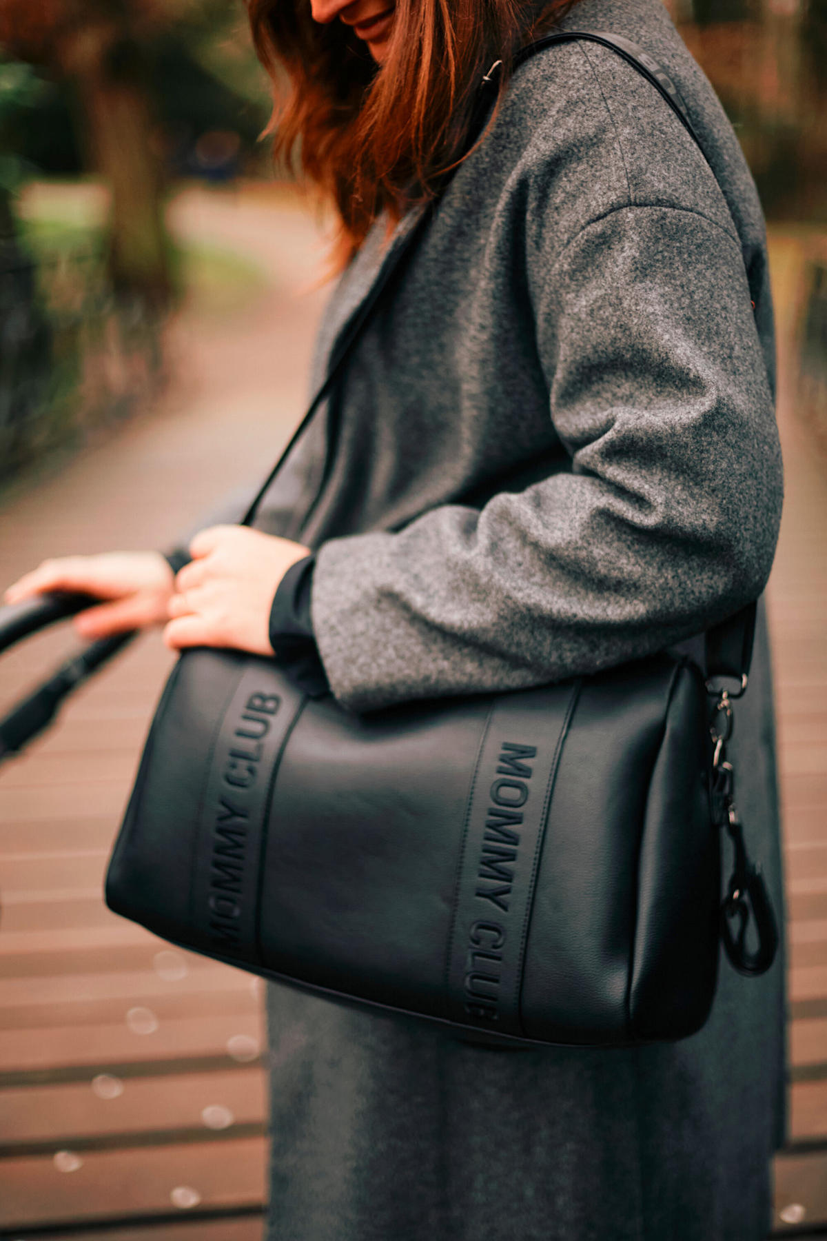 WICKELTASCHE Mommy Club Vegan Leder Schwarz  - Schwarz, KONVENTIONELL, Kunststoff (38/21/27cm) - Childhome