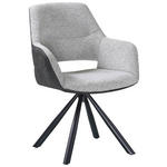 ARMLEHNSTUHL  Sitzfläche 360° drehbar Webstoff  - Schwarz/Grau, Design, Textil/Metall (61/87/62cm) - Hom`in