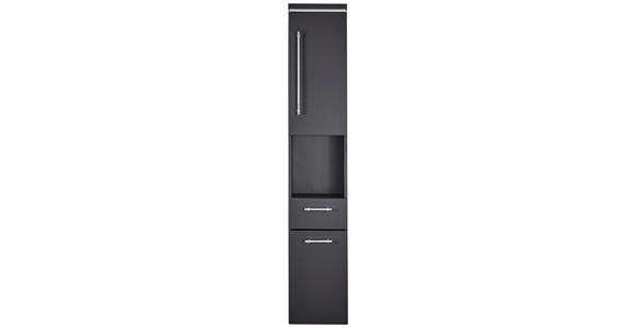 HOCHSCHRANK 30/164/30 cm  - Chromfarben/Grau, KONVENTIONELL, Glas/Holzwerkstoff (30/164/30cm) - Novel