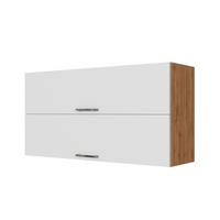 KÜCHENOBERSCHRANK 110/57/34 cm  in Weiß, Eiche Wotan  - Chromfarben/Eiche Wotan, MODERN, Holzwerkstoff/Metall (110/57/34cm) - Held