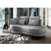 OTTOMANE in Velours Silberfarben  - Silberfarben/Schwarz, MODERN, Textil/Metall (211/85/101cm) - Livetastic