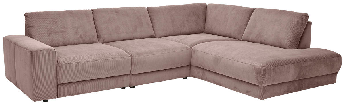 ECKSOFA Niels Andersson Altrosa Feincord  - Schwarz/Altrosa, Design, Kunststoff/Textil (316/242cm) - Niels Andersson