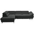 ECKSOFA in Webstoff Dunkelgrau  - Dunkelgrau/Schwarz, Design, Textil/Metall (235/280cm) - Hom`in