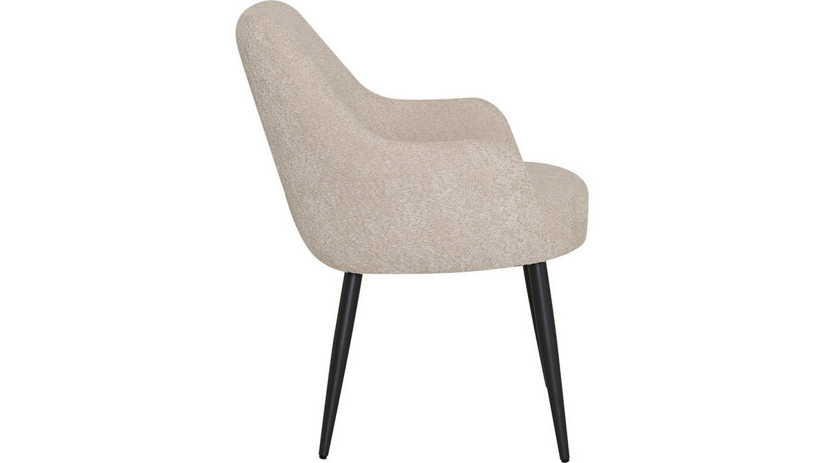 STOL bouclé  - beige/svart, Design, metall/trä (60/84/64,5cm) - Best Price