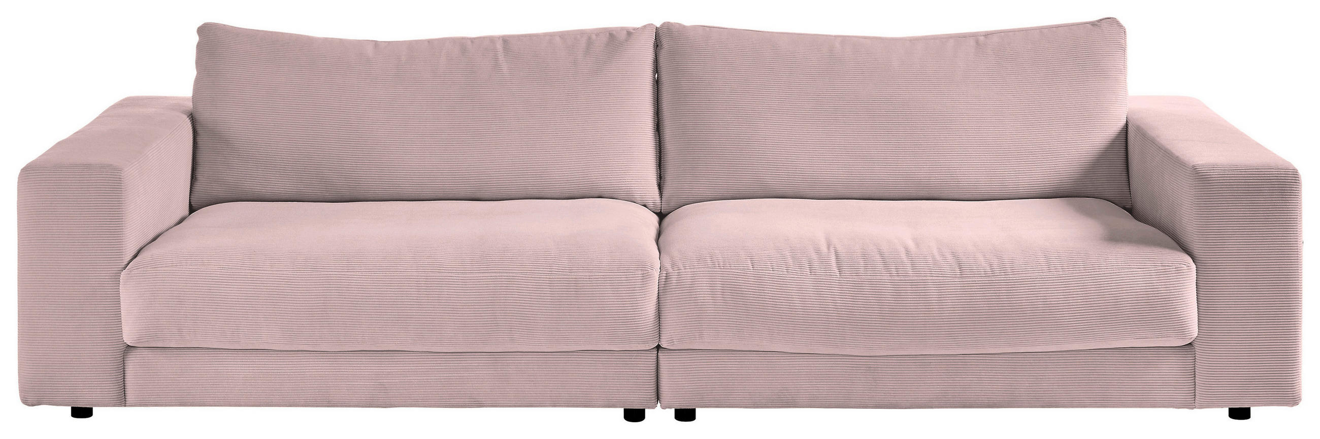 3-SITZER-SOFA in Cord Rosa  - Schwarz/Rosa, Design, Kunststoff/Textil (290/86/127cm) - Lomoco