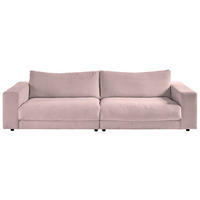 3-SITZER-SOFA in Cord Rosa  - Schwarz/Rosa, Design, Kunststoff/Textil (290/86/127cm) - Lomoco