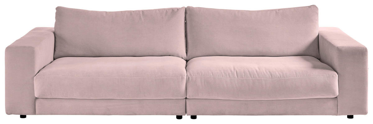 3-SITZER-SOFA in Cord Rosa  - Schwarz/Rosa, Design, Kunststoff/Textil (290/86/127cm) - Lomoco