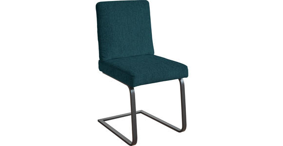 SCHWINGSTUHL in Stahl Chenille - Schwarz/Dunkelblau, Design, Textil/Metall (46/92/60cm) - Dieter Knoll
