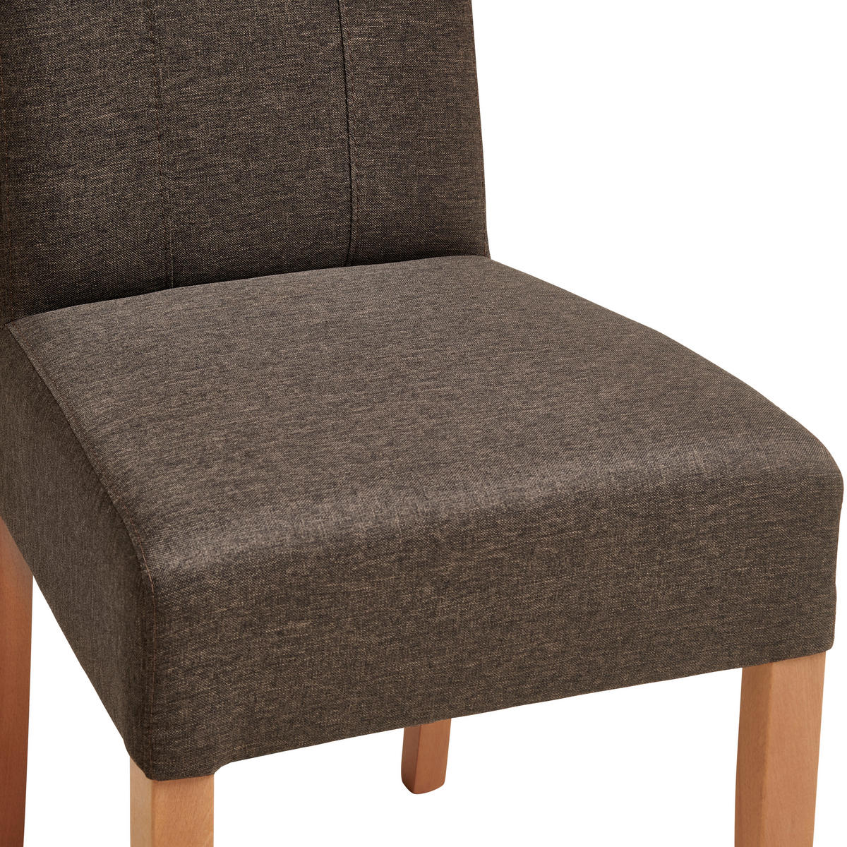 STUHL Webstoff Dunkelbraun Buche massiv  - Dunkelbraun/Naturfarben, MODERN, Holz/Textil (46/101/62cm) - Livetastic