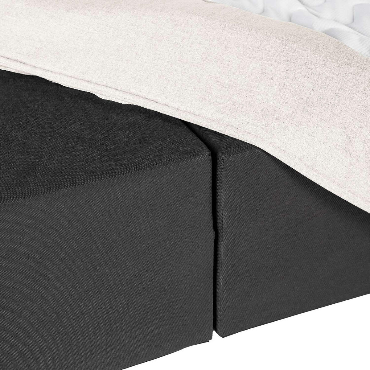 BOXSPRINGBETT 140/200 cm  in Creme  - Creme/Schwarz, Design, Textil (140/200cm) - home24