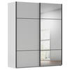SCHWEBETÜRENSCHRANK  in Grau  - Schwarz/Grau, KONVENTIONELL, Glas/Holzwerkstoff (201/223/68cm) - Novel
