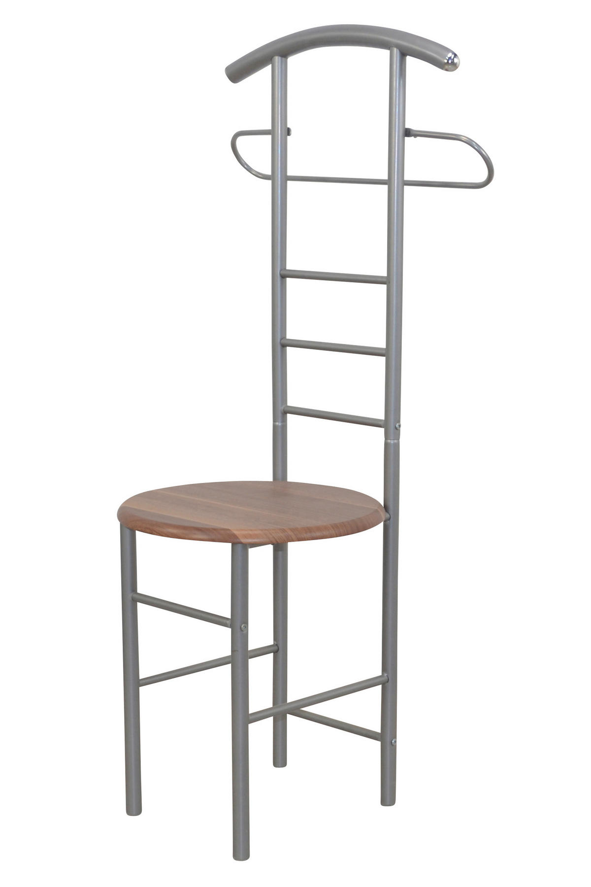 HERRENDIENER in Alufarben, Nussbaumfarben   - Nussbaumfarben/Alufarben, Design, Holzwerkstoff/Metall (47/53/118cm) - MID.YOU