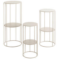 SIDOBORD SET i metall 21-28/21-28/45-70 cm  - ljusgrå, Trend, metall (21-28/21-28/45-70cm)