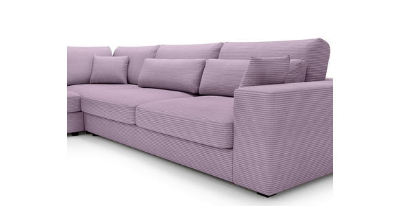 ECKSOFA in Cord Violett  - Violett/Schwarz, KONVENTIONELL, Kunststoff/Textil (250/314cm) - Carryhome