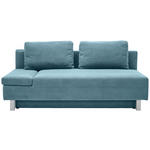 SCHLAFSOFA Melody in Flachgewebe Blau  - Chromfarben/Blau, Design, Holz/Textil (205/77-93/99cm) - Novel