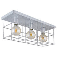DECKENLEUCHTE Merril 60/20/25,8 cm   - Zinkfarben, Design, Metall (60/20/25,8cm) - Globo