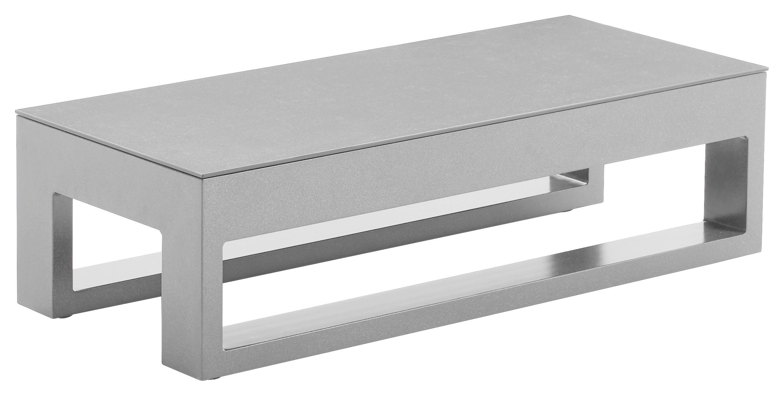 LOUNGETISCH 90/38/26 cm Metall, Glas  - Hellgrau, Design, Glas/Metall (90/38/26cm) - Amatio