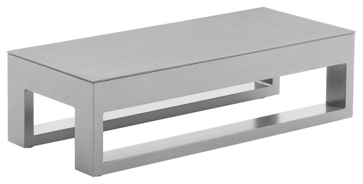 LOUNGETISCH 90/38/26 cm Metall, Glas  - Hellgrau, Design, Glas/Metall (90/38/26cm) - Amatio