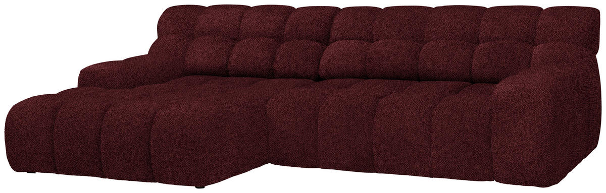 ECKSOFA in Webstoff Bordeaux   - Bordeaux/Schwarz, MODERN, Kunststoff/Textil (180cm) - Welnova