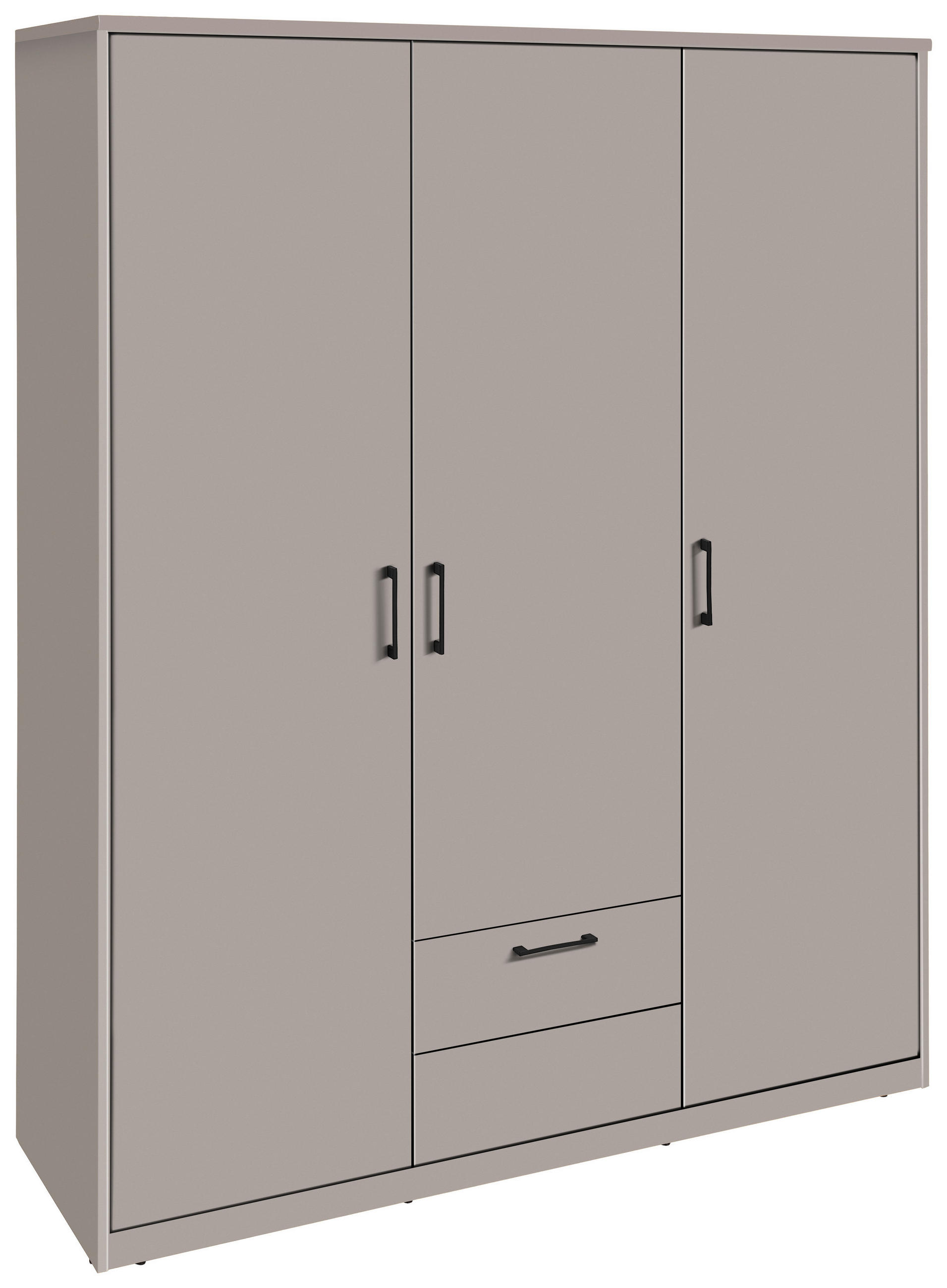 DREHTÜRENSCHRANK Kaschmir  - Kaschmir/Schwarz, Basics, Holzwerkstoff/Metall (157/194/54cm) - Xora