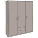 DREHTÜRENSCHRANK  in Kaschmir  - Kaschmir/Schwarz, Basics, Holzwerkstoff/Metall (157/194/54cm) - Xora