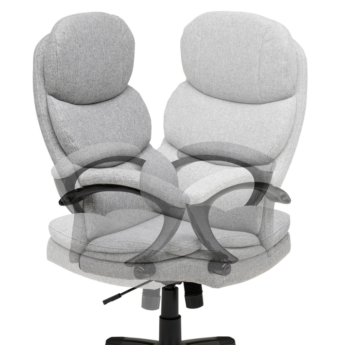 KANCELÁŘSKÉ KŘESLO, tkaná látka, šedá, černá - šedá/černá, Moderní, kov/textil (70/115-123/77cm) - MID.YOU