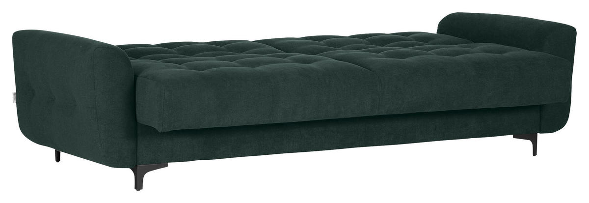 BÄDDSOFFA i flatväv mörkgrön  - svart/mörkgrön, Klassisk, metall/textil (230/84/95cm) - Livetastic