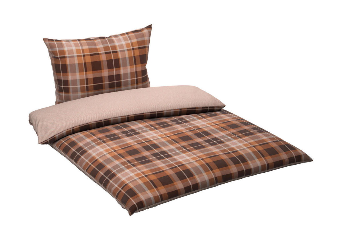 BETTWÄSCHE 6-teilig S. OLIVER Flanell 140/200 cm  - Beige/Braun, Basics, Textil (140/200cm) - S. Oliver