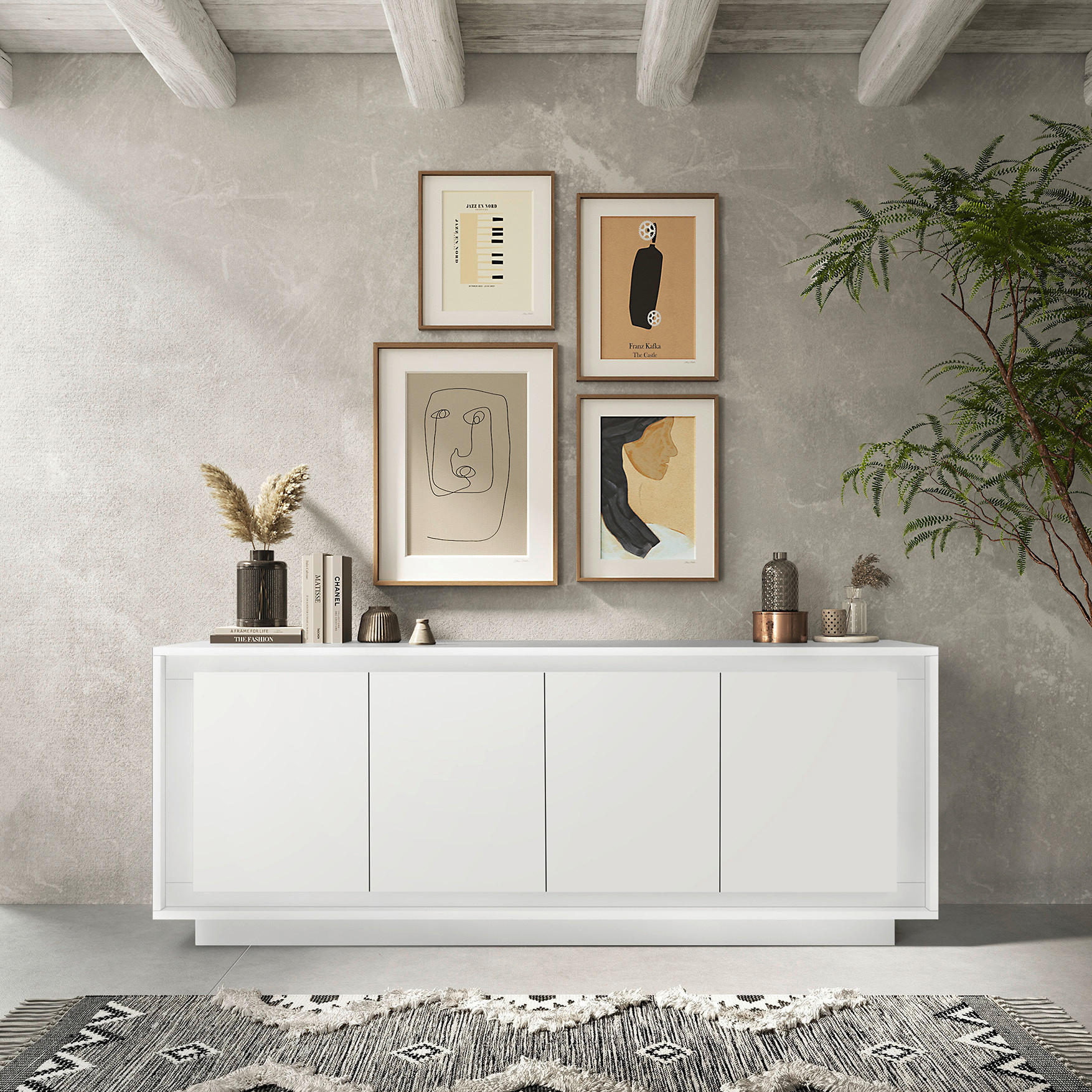 SIDEBOARD 207/80/50 cm  in Weiß  - Weiß, MODERN, Holzwerkstoff (207/80/50cm) - Carryhome