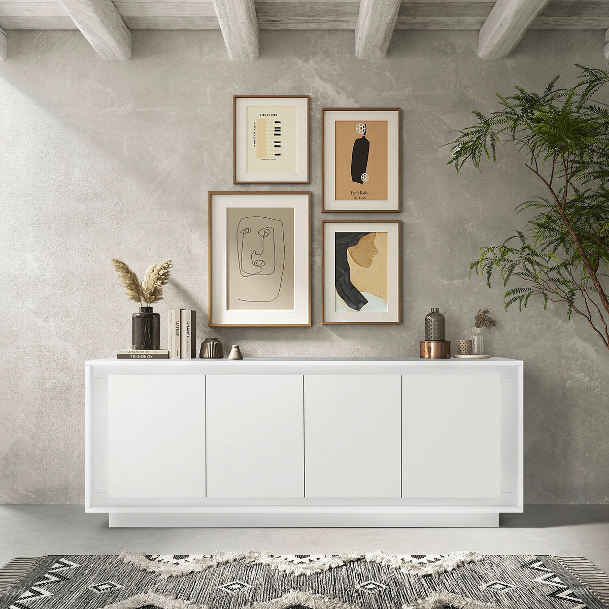 SIDEBOARD  in 207/80/50 cm  - Weiß, MODERN, Holzwerkstoff (207/80/50cm) - Carryhome