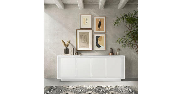 SIDEBOARD Weiß 207/80/50 cm - Weiß, MODERN, Holzwerkstoff (207/80/50cm) - Carryhome