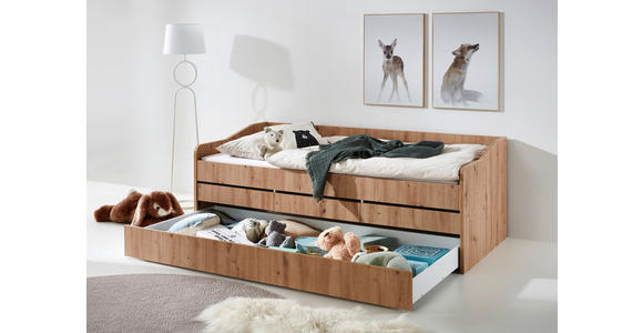 AUSZIEHBETT 90-180/200 cm in Eiche Artisan - Eiche Artisan, KONVENTIONELL, Holz/Holzwerkstoff (90-180/200cm) - Carryhome