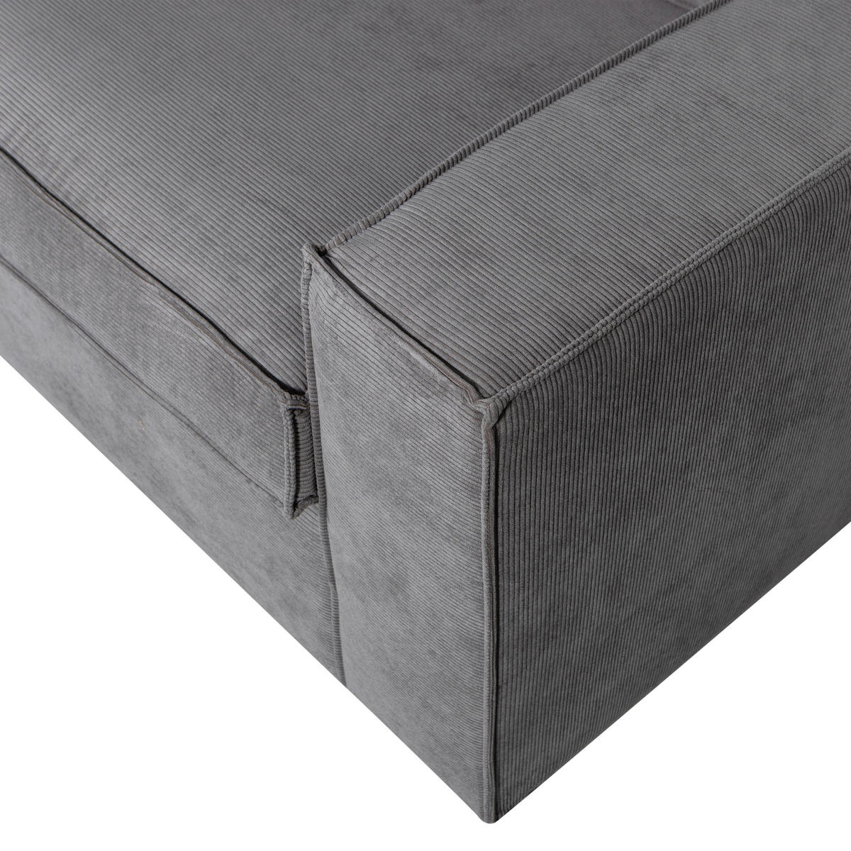 ECKSOFA Thomas Dunkelgrau Webstoff  - Dunkelgrau/Schwarz, Design, Kunststoff/Textil (197/283cm) - Livetastic