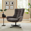 SESSEL in Chenille Dunkelgrau  - Dunkelgrau/Schwarz, MODERN, Textil/Metall (81/103/85cm) - Livetastic