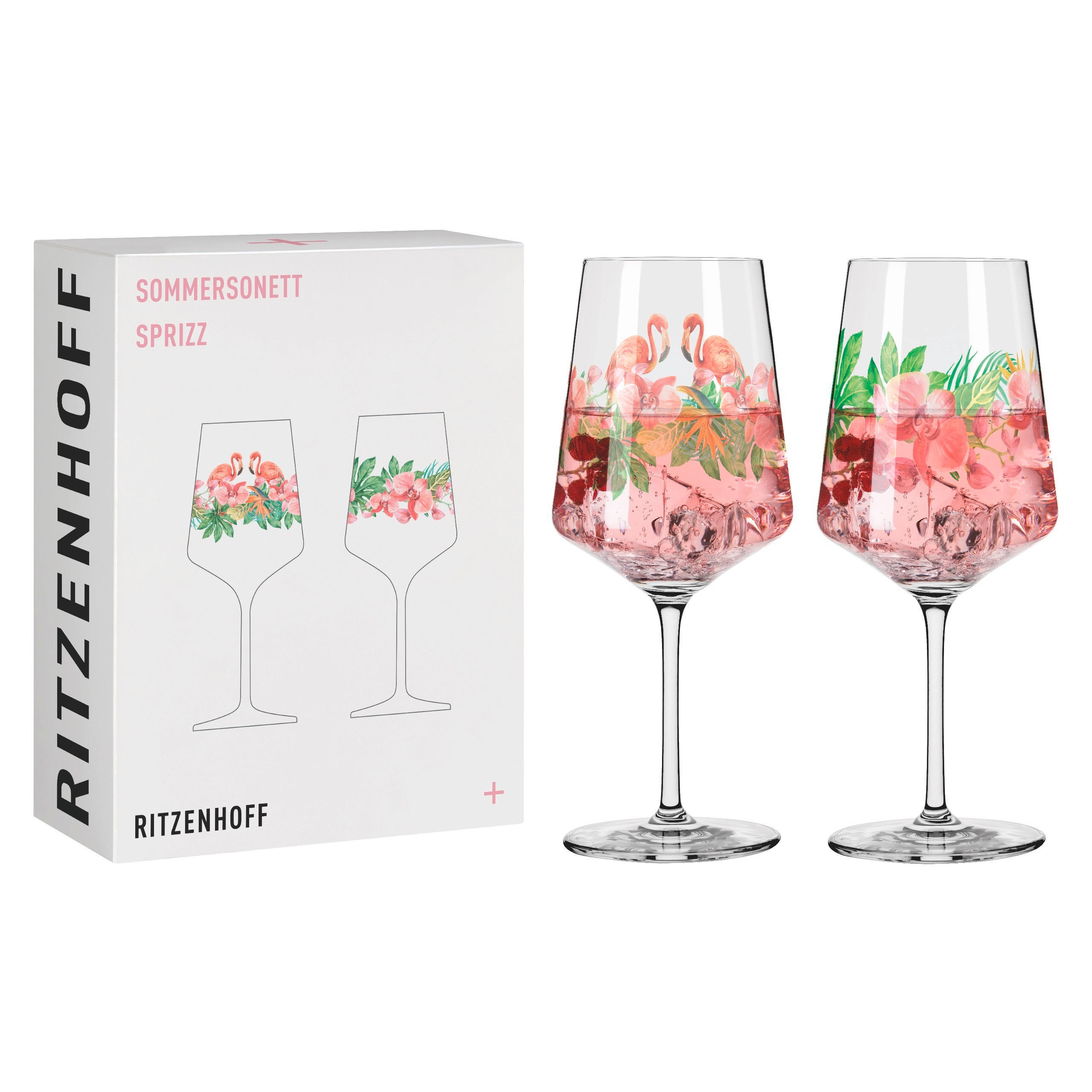SPRITZERGLAS 544 ml 2-teilig  - Rosa/Grün, LIFESTYLE, Glas (20,3/26,6/10,1cm) - Ritzenhoff
