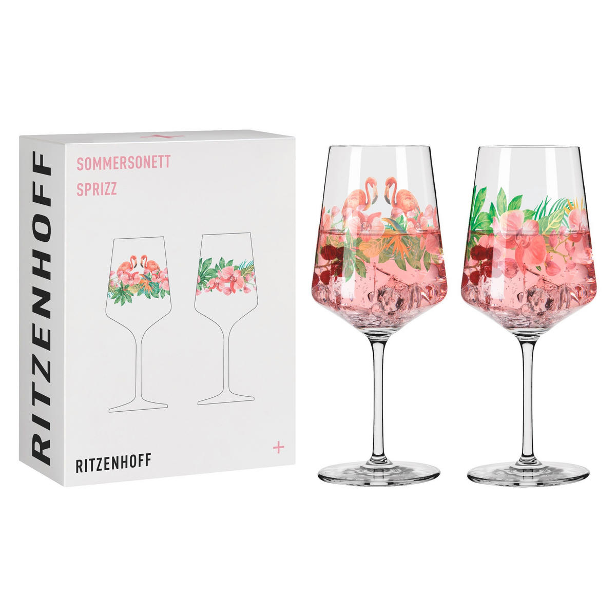 SPRITZERGLAS 544 ml 2-teilig  - Rosa/Grün, LIFESTYLE, Glas (20,3/26,6/10,1cm) - Ritzenhoff