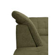 ECKSOFA Olivgrün Chenille Bettkasten, Schlaffunktion, Rücken echt, Kopfteilverstellung, Liegefläche im Originalstoff  - Chromfarben/Olivgrün, KONVENTIONELL, Kunststoff/Textil (205/260cm) - Carryhome