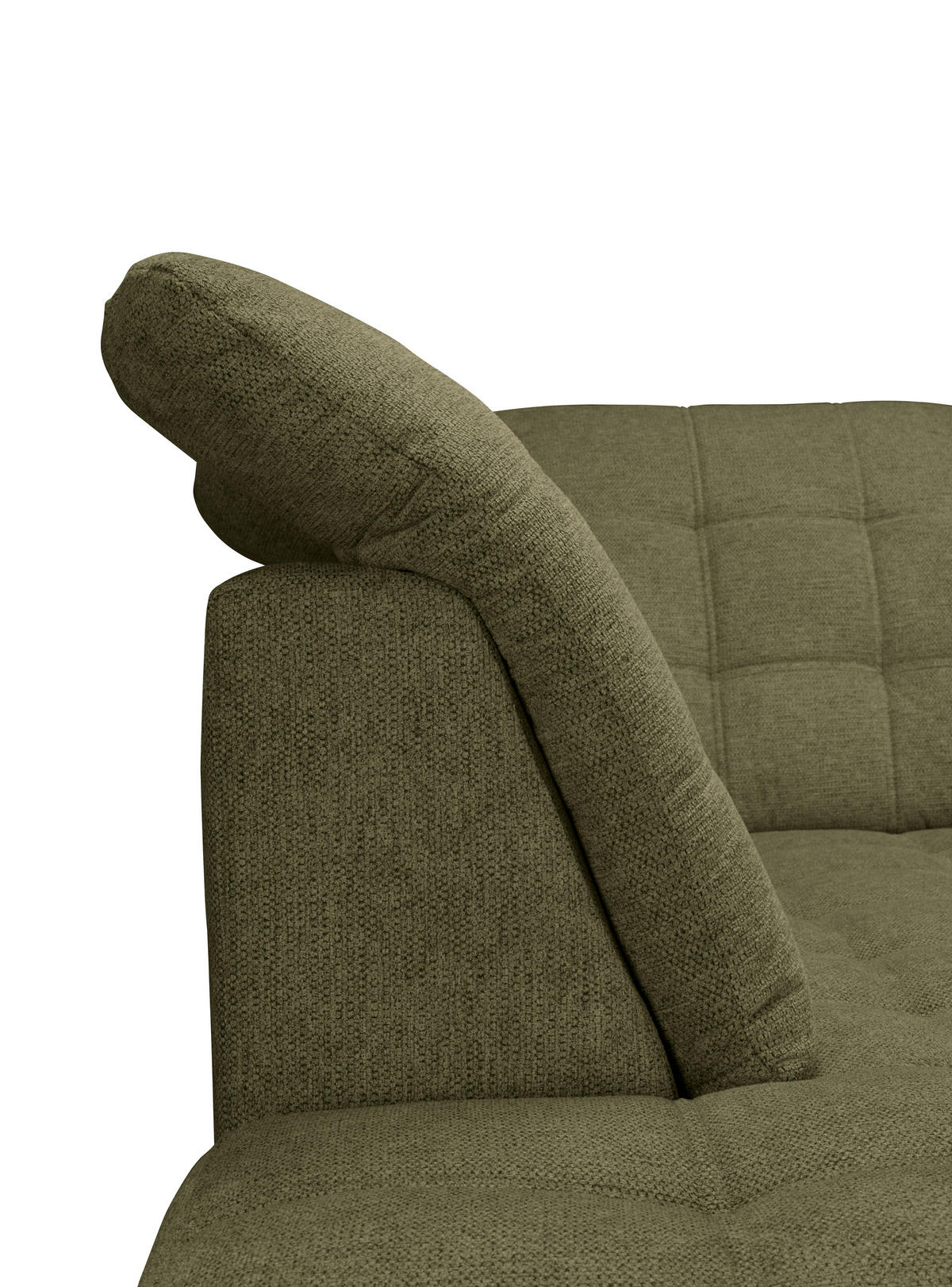 ECKSOFA Olivgrün Chenille  - Chromfarben/Olivgrün, KONVENTIONELL, Kunststoff/Textil (205/260cm) - Carryhome