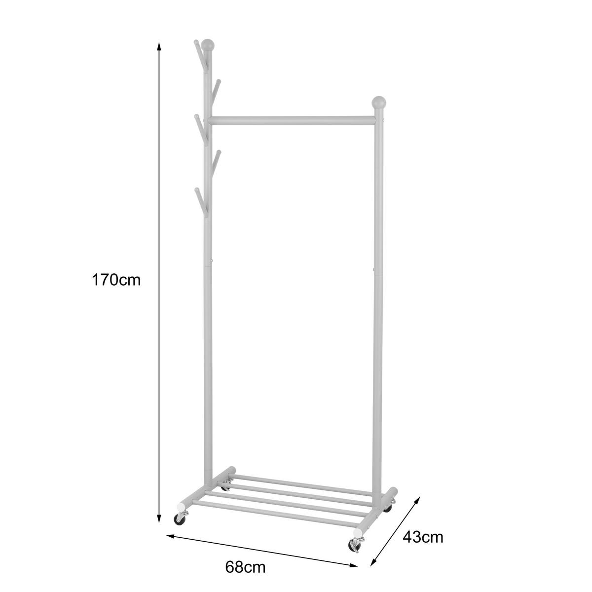 KLEIDERWAGEN in Pink 68/171/43 cm   - Pink, Design, Kunststoff/Metall (68/171/43cm) - MID.YOU